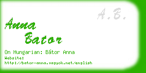 anna bator business card