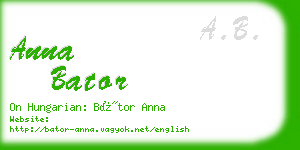 anna bator business card